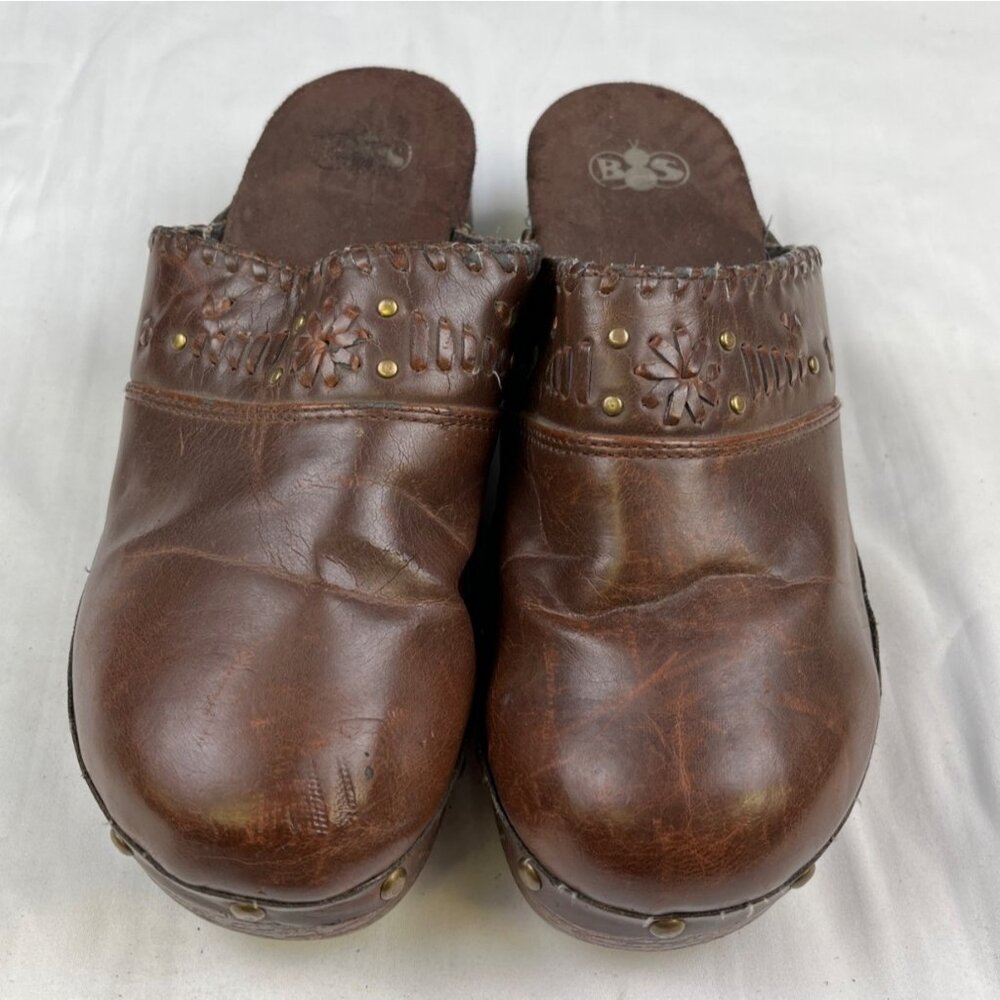 B.S Vintage Women's Brown Leather Shoes/Clogs Sz 8 SKU 4345